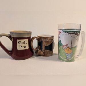 Golf pro Coffee Mug, golf bag mug and plastic tumbler